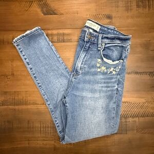 Abercrombie & Fitch Super Skinny Ankle High Rise Embroidered‎ Jeans 28 6R